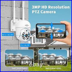 Hiseeu 2K 8CH WIFI NVR 3MP Wireless Security Camera System CCTV Outdoor Pan/Tilt