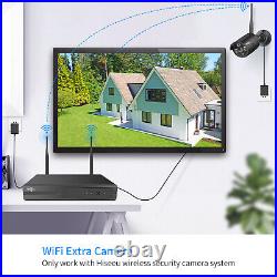 Hiseeu 3MP 10CH NVR Wireless Wifi Security Camera CCTV System with 10 Monitor