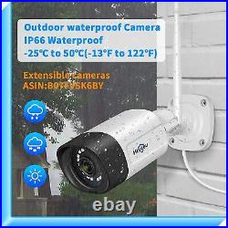 Hiseeu 8CH 2K NVR 3MP Outdoor WiFi Wireless Security Camera System CCTV With HDD