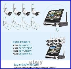 Hiseeu 8CH 2K NVR Outdoor Wireless Security Camera System CCTV WIFI IP 1TB HDD