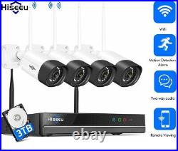 Hiseeu 8CH 2K NVR Wireless Outdoor Security Camera System WiFi Home CCTV 3TB HDD