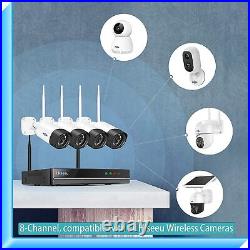 Hiseeu 8CH 2K NVR Wireless Outdoor Security Camera System WiFi Home CCTV 3TB HDD