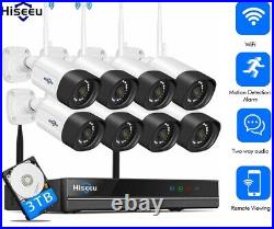 Hiseeu 8CH 2K WiFi NVR Outdoor Wireless Security Camera System CCTV Night Vision