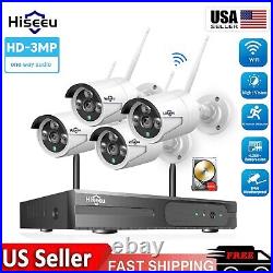 Hiseeu 8CH NVR 3MP Wireless WIFI CCTV Security Camera System Kit With 500G HDD