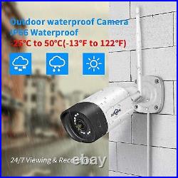 Hiseeu 8CH Wireless Security Camera System Outdoor NVR CCTV kit IR Night Vision