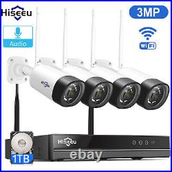 Hiseeu Audio Wireless Security Camera System Outdoor wifi CCTV 2MP HD NVR With HDD