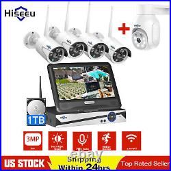 Hiseeu Security Camera System Outdoor Wireless Wifi Home CCTV 2K 10CH NVR Lot