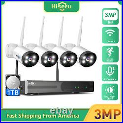 Hiseeu Security Camera System Wireless Audio WiFi CCTV Full Color Night Vision