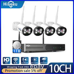 Hiseeu Security Camera System Wireless Audio Wifi CCTV 3MP 10CH NVR With1TB HDD