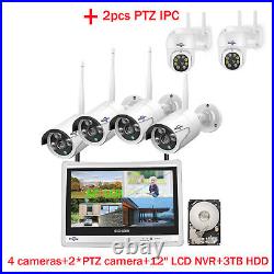 Hiseeu WIFI Wireless Security Camera System Audio 8CH NVR 3MP CCTV Kit Lot
