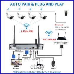 Hiseeu Wireless Security Camera System CCTV 3MP System 10CH NVR Audio HDD Lot