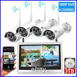 Hiseeu Wireless Wifi 3MP 10CH NVR With12 Monitor Security Camera CCTV System Lot