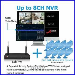 Home Outdoor Wireless Security WIFI Camera System 1080P 8CH 1TB HDD NVR CCTV HD
