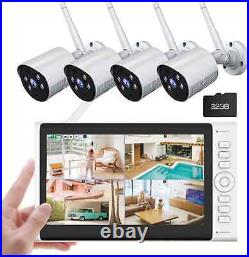 Home Security Camera System Wireless CCTV 7 Monitor 4CH NVR 2 Way Audio 32GB
