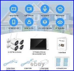 Home Security Camera System Wireless CCTV 7 Monitor 4CH NVR 2 Way Audio 32GB