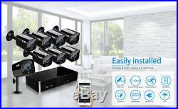 Home Surveillance Security Camera 8CH 1080P CCTV DVR System Home Outdoor/Indoor