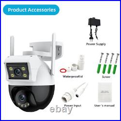 ICSEE 4MP + 4MP Dual Lens WiFi IP Camera Outdoor CCTV PTZ Home Security IR Cam