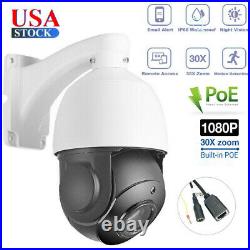 IP PoE Camera Mini PTZ 30X Optical Zoom Varifocal CCTV IR Outdoor H265 1080P P2P