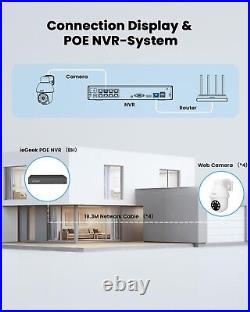 IeGeek 5MP PoE Security CCTV Camera Systems, 8 Channel 4K H. 265 NVR with 2TB