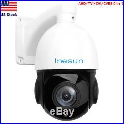 Inesun 1080P 2MP 4-in-1 HD AHD/TVI/CVI/CVBS PTZ Speed Dome Camera IR Waterproof