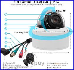 Inwerang CCTV IR PTZ Security Dome Camera, 1080P HD Outdoor, IP66 Waterproof AHD