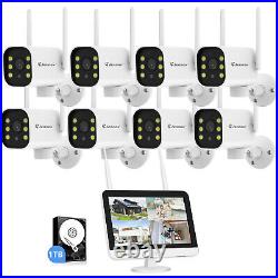 Jennov PTZ IP Security Camera System Outdoor Wireless Home 5MP 1TB WIFI CCTV LCD