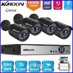 KKMOON 4/8CH 1080P DVR 2.0MP Outdoor CCTV Home Security Camera System Kit T0E0