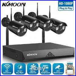 KKMOON 4CH H. 265 Wireless 1080P NVR Outdoor WIFI IP Camera CCTV Security System