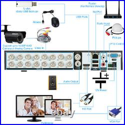 KKMOON 5IN1 16CH DVR 1080P H. 265+ CCTV Security Camera System Kit Outdoor O4L4