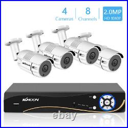 KKMOON 8CH H. 265+ 5MP-Lite DVR 1080P CCTV IR Security Camera System Kit Outdoor