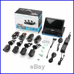 LESHP 960P 4 AHD CCTV Home Security Camera System Wireless with 10'' LCD Monitor