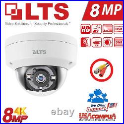 LTS 8MP 4K Matrix IR Vandal Dome 4-in-1 Camera HD-TVI/CVI/AHD/CVBS, 3.6mm, 30m