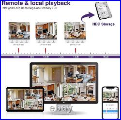 Loocam 1080P 8CH HD Home Security Camera System Video Camera DVR H. 265+ CCTV 2TB