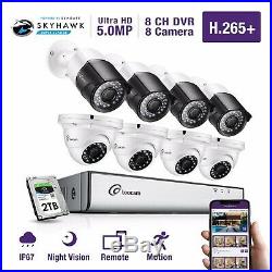 Loocam 8CH 5MP DVR Home Security Camera System 5MP HD Video H. 265+ CCTV 2TB