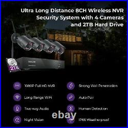 Loocam Ultra-Long Distance Wireless Security Camera System CCTV 2TB IP NVR Kit