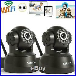 Lot2 Sricam Pan/Tilt Network CCTV Camera P2P Wifi IP Webcam IR-Cut Motion Detect