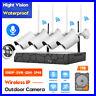 New 1080P HD 8CH CCTV Security Camera System Wireless Outdoor Home WiFi NVR Kit