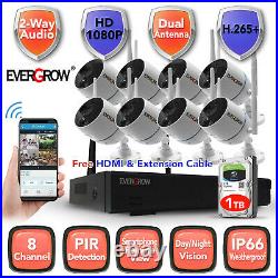 New 1080P HD Security Camera System Wireless Outdoor Home WiFi NVR CCTV Kit