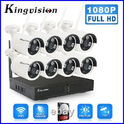 New 1080P Wireless Security Camera System 8CH HD CCTV WIFI Kit NVR Outdoor