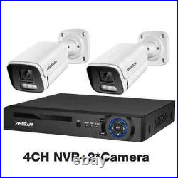 New 4K Security Camera System 8MP Audio Mic CCTV POE NVR AI Color Night Video