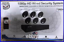 Night Owl 1080p HD Wired Security System, 6 Cameras, White, Brand New Open Box
