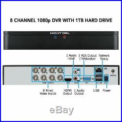 Night Owl 8-Channel 4-Camera 1080p Wired DVR Security Camera System with 1TB HDD