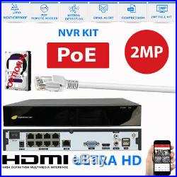 NightWatcher 8CH 1080P NVR POE IP CCTV Camera Home Security System Network Kit