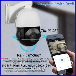 Outdoor PTZ IP Camera 5MP Super HD Pan/Tilt 30/36X Zoom Speed Dome CCTV IR App