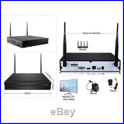 Outdoor Security 8CH Wireless Wifi NVR System IR HD 720P IP Camera CCTV Kit P2P