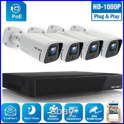 Outdoor Security Camera System PoE 8CH 4pcs Cameras with IR Night Vision NVR