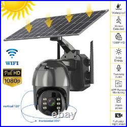 Outdoor Wireless Solar Camera / 2MP 360 PTZ Surveillance Security Camera CCTV US