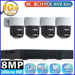 POE CCTV 8MP PTZ Security Camera System 8CH NVR Home Surveillance Outdoor Night