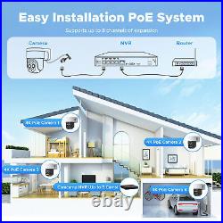 POE CCTV 8MP PTZ Security Camera System 8CH NVR Home Surveillance Outdoor Night