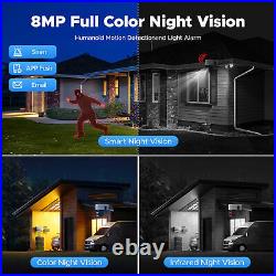 POE CCTV 8MP PTZ Security Camera System 8CH NVR Home Surveillance Outdoor Night